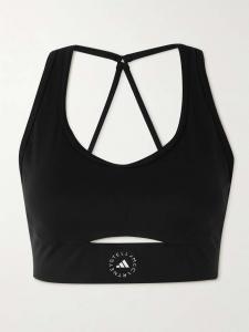 Спортивный бюстгальтер Truestrength из переработанного эластичного трикотажа с логотипом Adidas By Stella Mccartney, черный