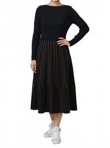 Текстурированное трикотажное платье миди черного/коричневого цвета Kathie K, черный/коричневый