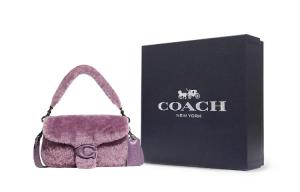 Coach Сумка-кроссбоди из овчины с подушкой, маленькая женская, фиолетовая