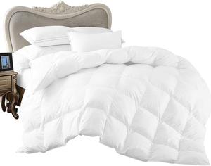 BesBedding Комплект постельного белья из 100% длинноволокнистого хлопка плотностью 500 г/м² белого цвета White