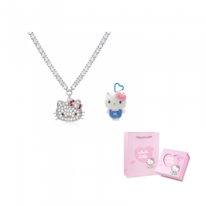 Sanrio Колье из циркониевого сплава с покрытием из белого золота для женщин