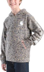 Carhartt детская CA6773 толстовка с длинным рукавом и камуфляжным принтом - для мальчиков, Grey Duck Camo