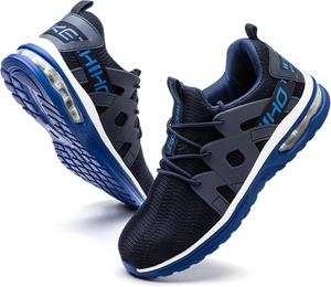 Стальные ботинки Kezhiho с закрытым носком для мужчин и женщин, легкая рабочая обувь с воздушной подушкой, удобные, дышащие, проколостойкие, противоскользящие кроссовки, неразрушимые, для строительства и промышленной безопасности, белый