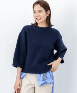 Вязаный пуловер с коротким рукавом Suite L, цвет Navy [075]