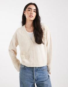 Кардиган Brave Soul с V-образным вырезом и вышитым цветком из камня