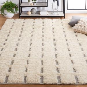 SAFAVIEH Casablanca коллекция ковер, 153 x 244 см, Grey & Ivory, ручной работы современная шерсть, идеально для помещений с высокой проходимостью в гостиной, спальне (CSB705F)