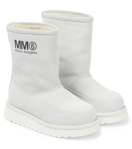 Замшевые ботильоны MM6 Maison Margiela, серый