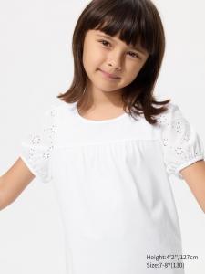 Футболка с объемными рукавами (вышивка) Uniqlo, 00 white