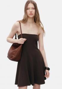 Платье Mango MET SIERVOUWEN, Brown