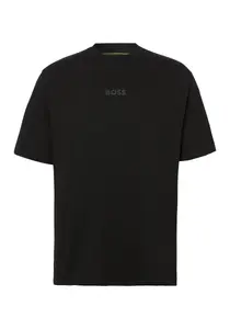 BOSS GREEN Футболка "Tee 10", с круглым вырезом, черный