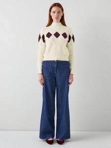 Свитер Meera Argyle Pointelle L.K.Bennett, Cream/Burgundy