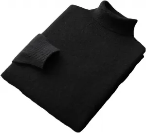 Мужской однотонный свитер с высоким воротником, приталенный, с длинными рукавами