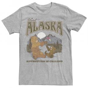Мужская футболка с рисунком Disney's Brother Bear Kenai Koda Visit Alaska Outdoors Licensed Character, цвет Athletic Heather