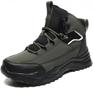 Зимние мужские ботинки для пеших прогулок, водонепроницаемые, утепленные мехом, противоскользящие, на щиколотку, повседневные кроссовки, легкие походные и туристические ботинки Qacksv, зеленый
