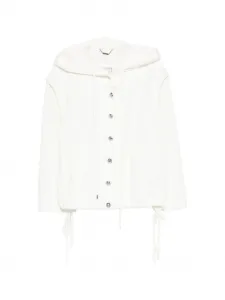 Жакет из букле с капюшоном BLUMARINE, белый