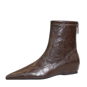 YAFEI XUANYU Женские ботинки на каблуке 3 см темно-коричневые, цвет Dark Brown