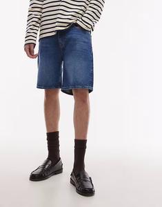 Джинсовые шорты темно-синего цвета Lacoste