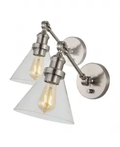 Настенные светодиодные светильники Cowie с регулировкой яркости, комплект из 2 штук Jonathan Y, серебристый оттенок