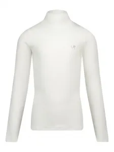 Топ с высоким воротом в рубчик Monnalisa, белый