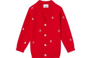 Свитер детский Burberry с принтом мишек, красный