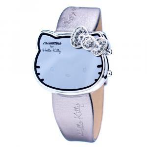 Серебряные кожаные часы Chronotech, Silver