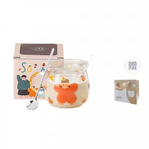 Стеклянные стаканы KAWASIMAYA, 【Gift Bag + Color Box Packaging】Girl Style 250Ml With Spoon