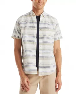 Мужская полосатая рубашка с коротким рукавом Nautica, белый