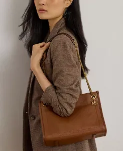 Сумка-тоут Bradley Small из шагреневой кожи Lauren Ralph Lauren, коричневый