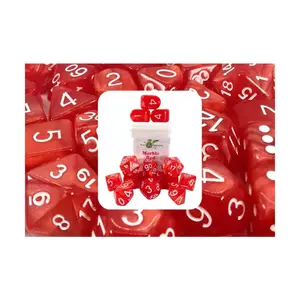 Poly Set Marble Red с белым, Arch'd4 (15), Game Dice - Marble (Role 4 Initiative)