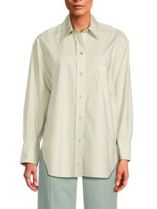 Однотонная рубашка большого размера с длинным рукавом Vince, цвет Light Jade