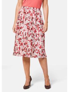 Юбка до колена GOLDNER, цвет koralle/weiß/gemustert