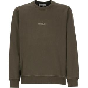 Свитшот с принтом логотипа STONE ISLAND, зеленый