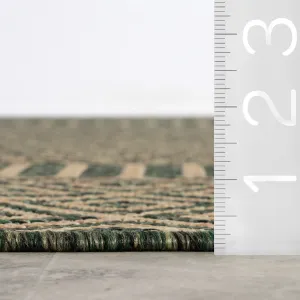 Коврик для помещений и улицы Kieran в полоску nuLOOM, 201x274 см, зеленый