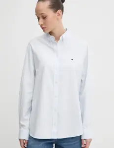 Хлопковая рубашка Tommy Jeans, синий