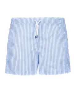 Плавки в синюю полоску с летним рисунком Fedeli, синий