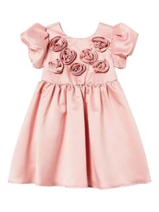 Платье из атласа с цветочной аппликацией TWINSET Kids, розовый