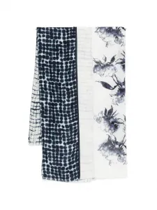 Шарф с цветочным и гороховым узором High, белый