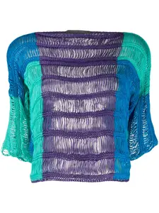 Топ рыхлой вязки Alberta Ferretti, зеленый