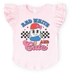 Футболка с рукавами-крылышками в красно-белую полоску The Juniper Shop, Ballerina