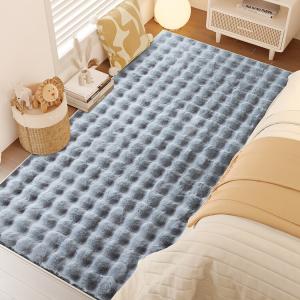 Xinglianxin Ковер 80х200 см для спальни Washable, Thickened Bubble Fleece, Faux Rabbit Fur, Cloud Gray