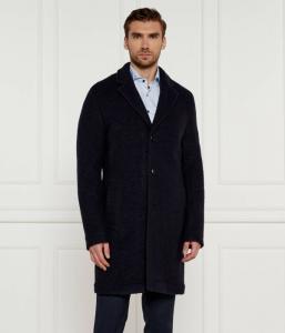 Шерстяное пальто хайд Boss, синий
