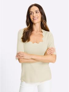 Тонкий вязаный свитер цвета шампанского Heine