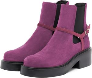 Женские ботинки Chelsea от Tang'scuisins с пряжкой, платформой и низким каблуком на каждый день, для офиса, свиданий, зимы и осени, размер 4-16 US, Fuchsia