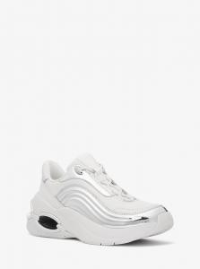 Кроссовки Toni Mixed-Media Trainer Michael Kors, серебряный