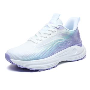 Низкие кроссовки для бега с амортизацией, противоскользящие и износостойкие, женские JSWEI, White Light Purple
