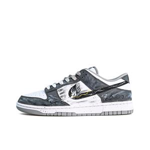 Nike Кроссовки для скейтбординга Dunk Cushioning, Wear Resistant Low top мужские черно-серые