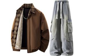 Повседневная спортивная одежда Unisex с лацканом Lapel Moderate X1617, коричневый jacket puffer jacket+желтый mud jeans