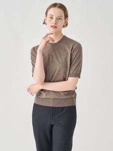 Вязаный пуловер с круглым вырезом и короткими рукавами | CERICE | 30G, современный крой