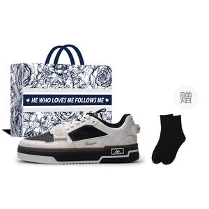 Kappa Уличные авангардные противоскользящие износостойкие низкие скейтерские кроссовки унисекс черно-белые - черный/классический белый, цвет Black/Classic White[Rose Clothing Sets]