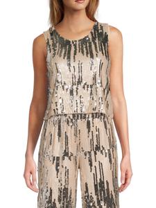 Топ с пайетками Zoey Noisy May, серебряный